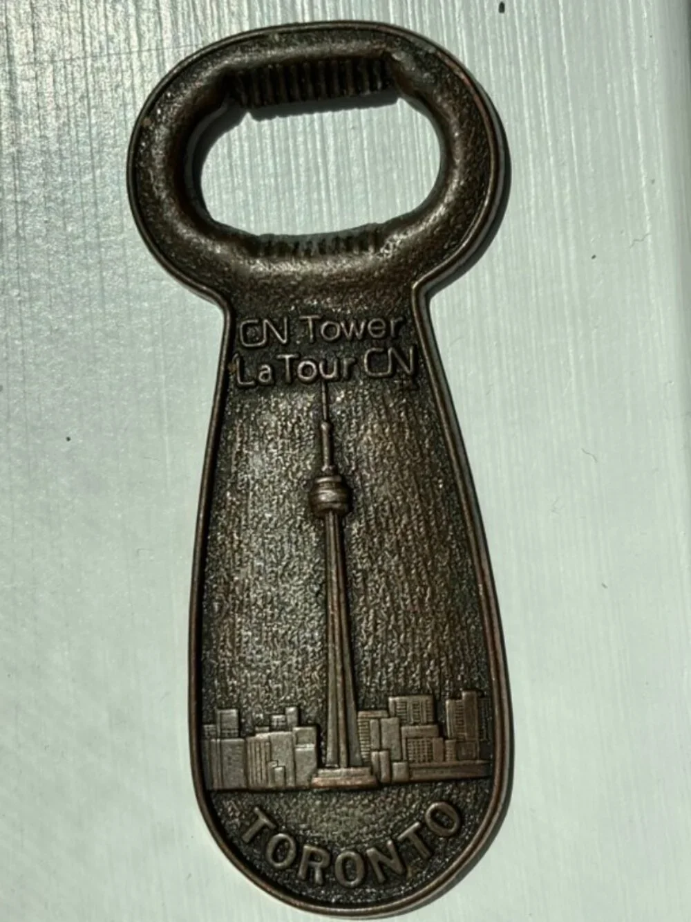 CN TOWER VINTAGE BOTTLE OPENER BAR TOOL SOUVENIR TORONTO CANADA